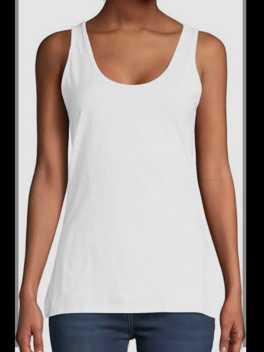 ** Hanes White Women's Scoop Neck Tank Top